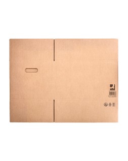 Caja para embalar q-connect americana ultra resistente con asas carton canal doble 7 mm color kraft 500x340x310 mm