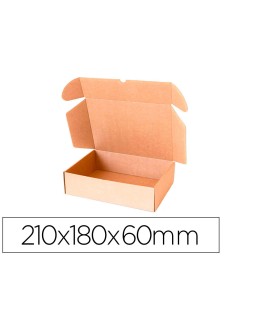 Caja automontable q-connect para e-commerce y regalo carton reciclado canal simple 3 mm kraft 210x180x60 mm