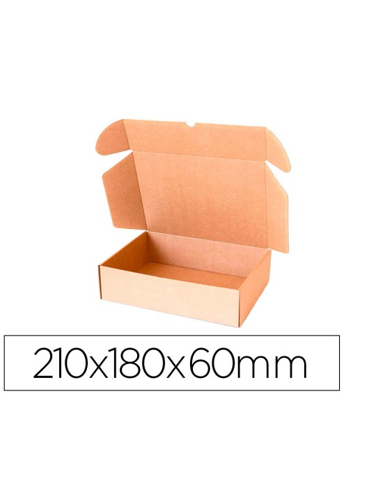 Caja automontable q-connect para e-commerce y regalo carton reciclado canal simple 3 mm kraft 210x180x60 mm