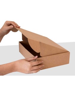 Caja automontable q-connect para e-commerce y regalo carton reciclado canal simple 3 mm kraft 210x180x60 mm