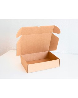 Caja automontable q-connect para e-commerce y regalo carton reciclado canal simple 3 mm kraft 210x180x60 mm