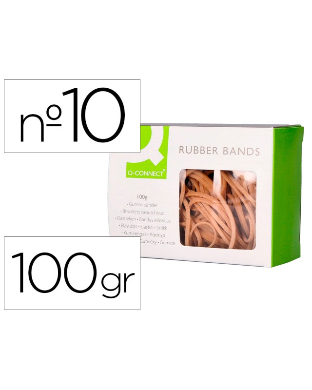 Gomillas elasticas q-connect 100 gr numero 10 100 x 2 mm