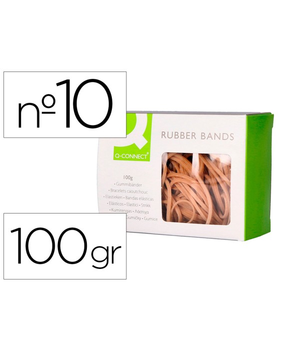 Gomillas elasticas q-connect 100 gr numero 10 100 x 2 mm
