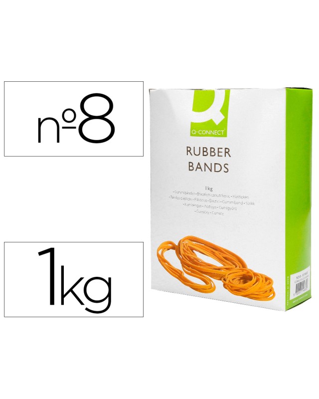 Gomillas elasticas q-connect 1000 gr numero 8 80 x 2 mm