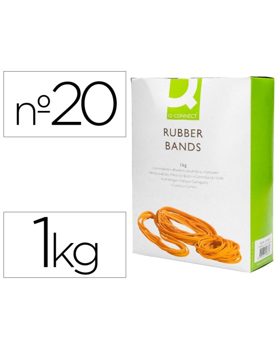 Gomillas elasticas q-connect 1000 gr numero 20 200 x 2 mm
