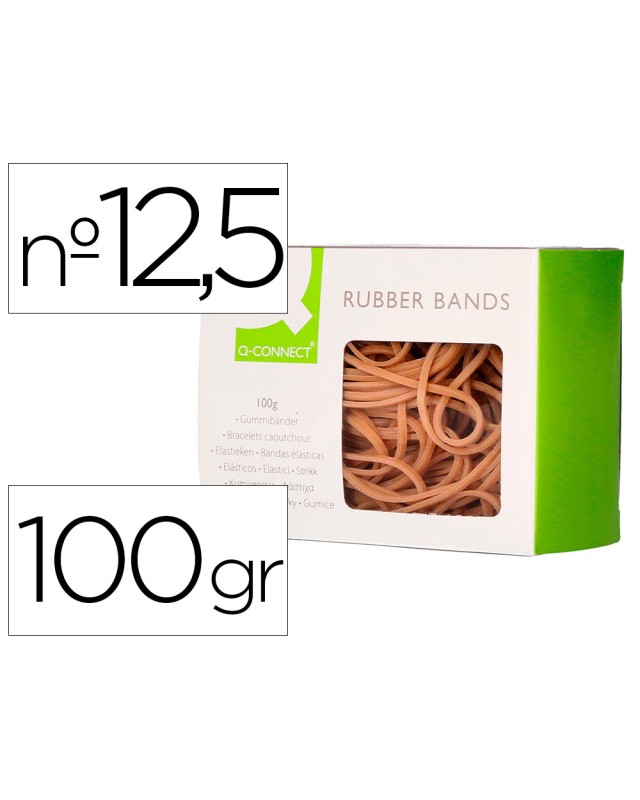 Bandas elasticas q-connect 100 gr 125 x 9 mm numero 12,5