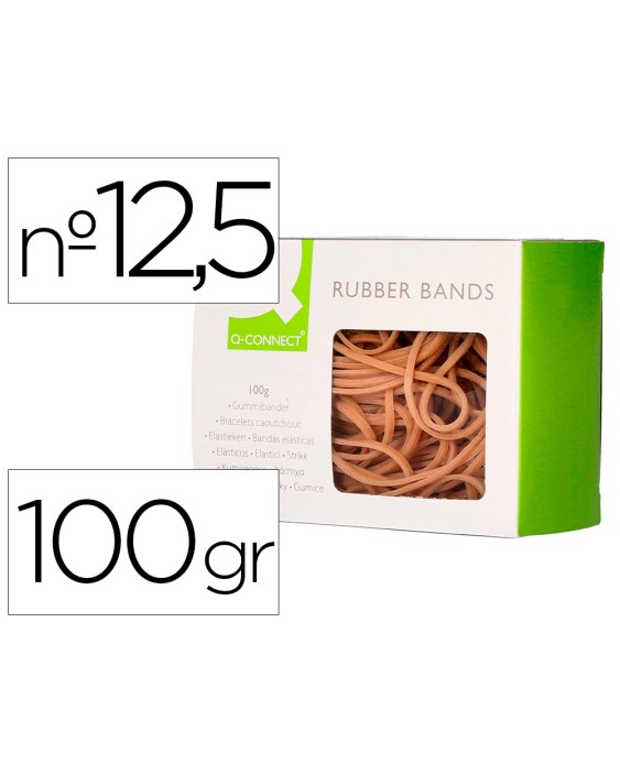 Bandas elasticas q-connect 100 gr 125 x 9 mm numero 12,5