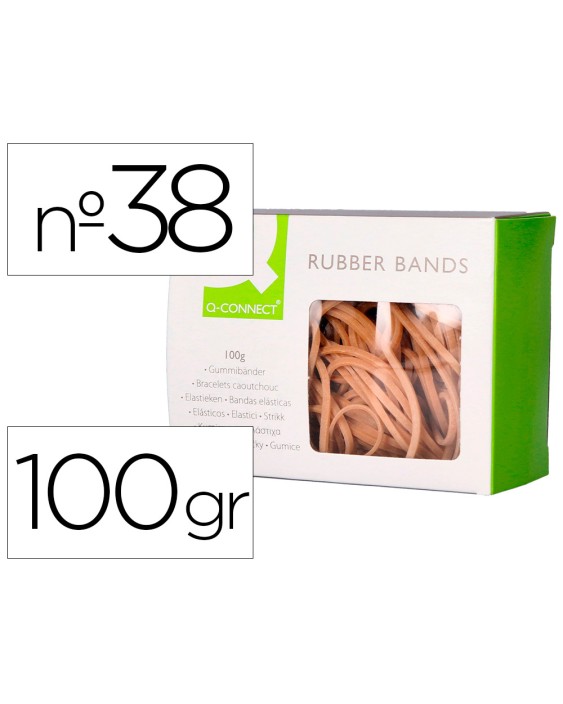 Gomillas elasticas q-connect 100 gr 150x3 mm numero 38