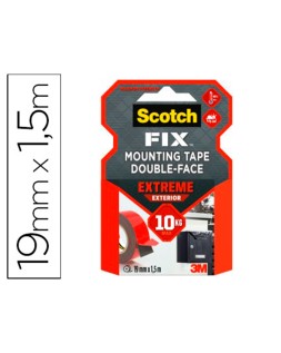 Soporte adhesivo cinta scotch doble cara ultra resistente 1,5 m x 19 mm