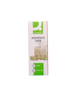 Cinta adhesiva q-connect transparente 33 m x 19 mm