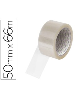 Cinta adhesiva q-connect polipropileno transparente 66 m x 50 mm para embalaje