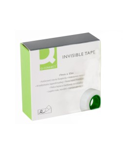 Cinta adhesiva q-connect invisible 33 m x 19 mm
