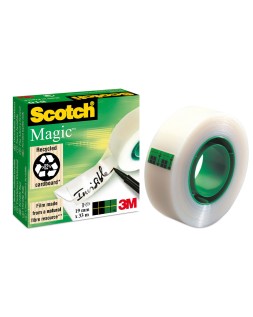 Cinta adhesiva scotch magic invisible 33 m x 19 mm pack de 6 unidades