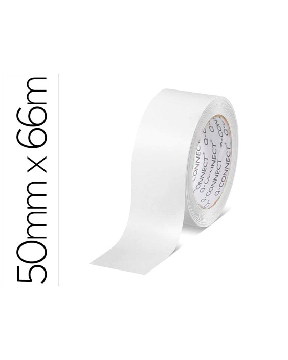 Cinta adhesiva q-connect polipropileno blanca 66 m x 50 mm para embalaje
