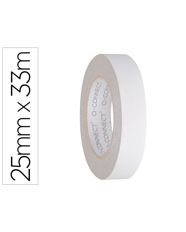 Cinta adhesiva q-connect doble cara 33 m x 25 mm