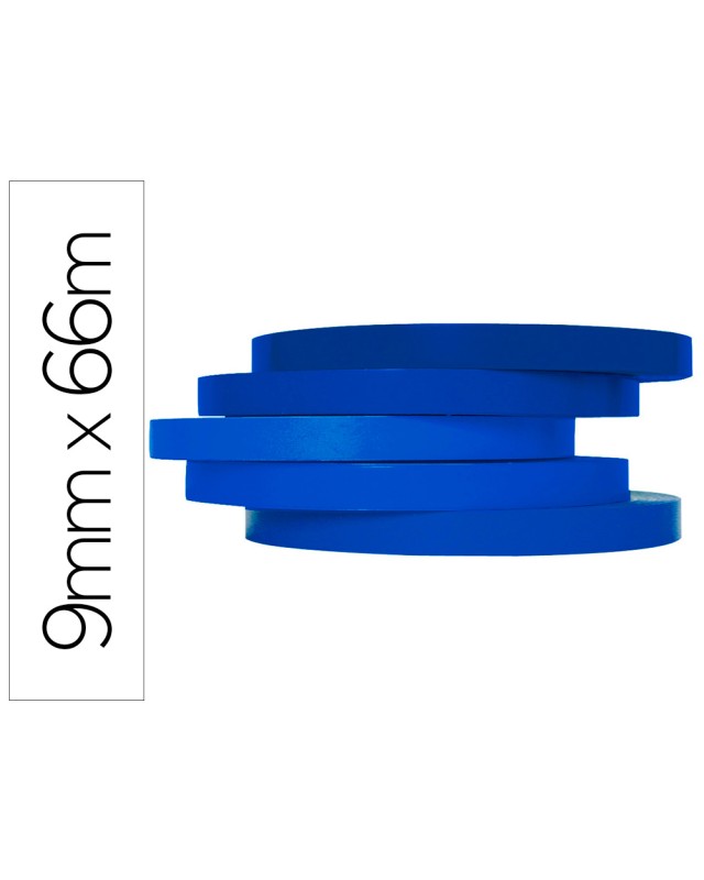 Cinta adhesiva q-connect 66 m x 9 mm azul para cerrar bolsas