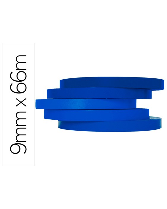 Cinta adhesiva q-connect 66 m x 9 mm azul para cerrar bolsas
