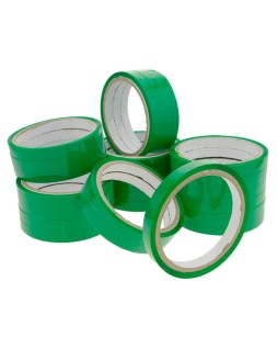 Cinta adhesiva q-connect 66 m x 9 mm verde para cerrar bolsas