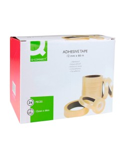 Cinta adhesiva q-connect transparente 66 m x 12 mm encelofanada