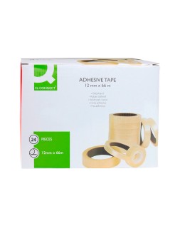 Cinta adhesiva q-connect transparente 66 m x 12 mm encelofanada
