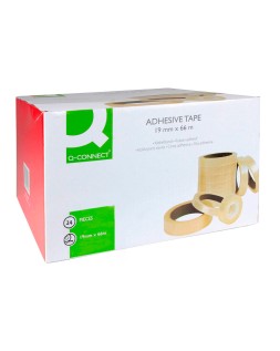 Cinta adhesiva q-connect transparente 66 m x 19 mm encelofanada