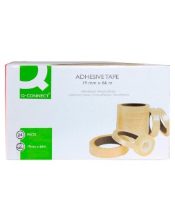 Cinta adhesiva q-connect transparente 66 m x 19 mm encelofanada