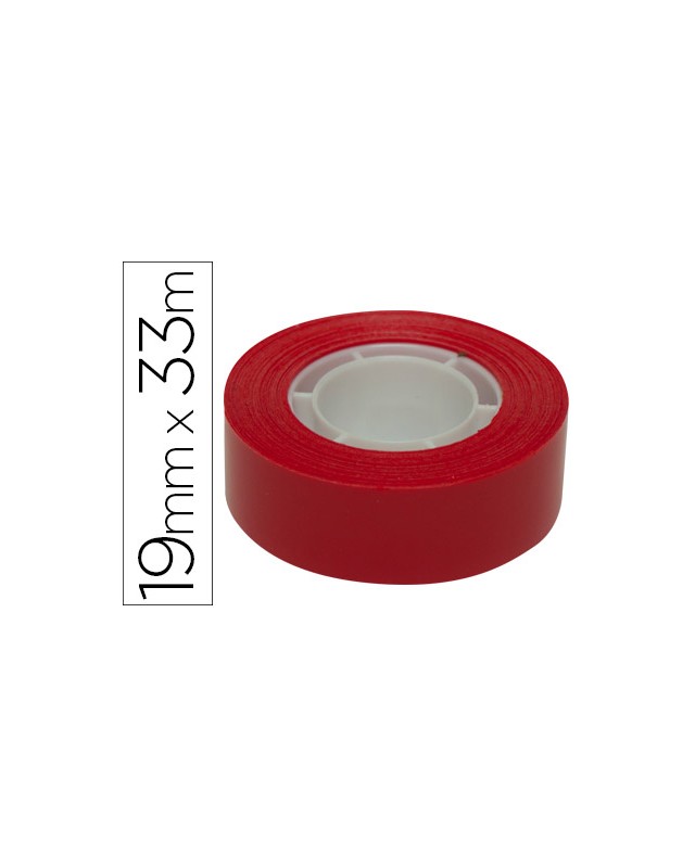 Cinta adhesiva apli 33 m x 19 mm color rojo