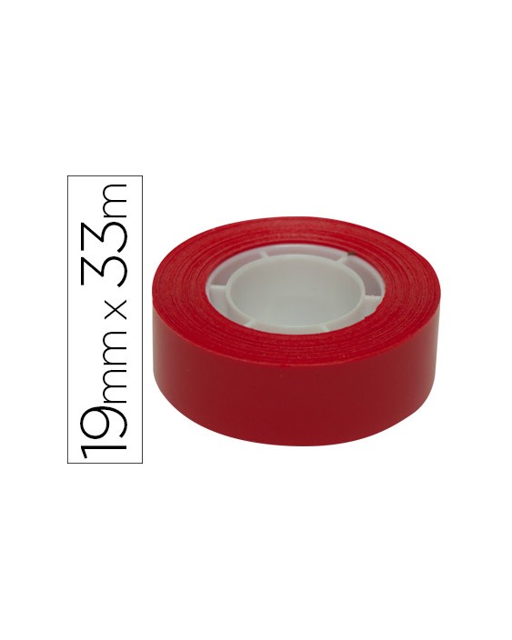 Cinta adhesiva apli 33 m x 19 mm color rojo