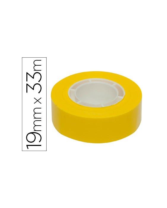 Cinta adhesiva apli 33 m x 19 mm color amarillo