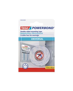 Cinta adhesiva tesa doble cara powerbond universal uso interior 1,5 m x 19 mm