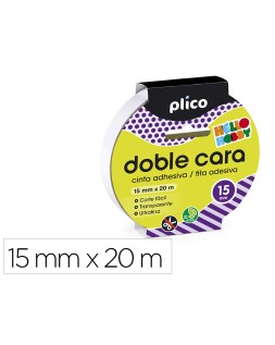 Cinta adhesiva plico doble cara 20 m x 15 mm