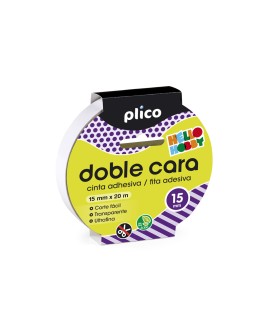 Cinta adhesiva plico doble cara 20 m x 15 mm