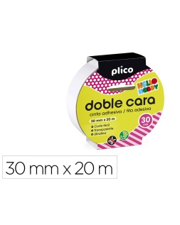 Cinta adhesiva plico doble cara 20 m x 30 mm