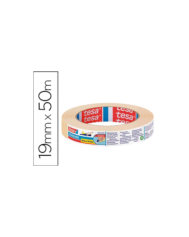 Cinta adhesiva tesa para pintor 50 m x 19 mm