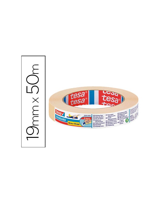 Cinta adhesiva tesa para pintor 50 m x 19 mm