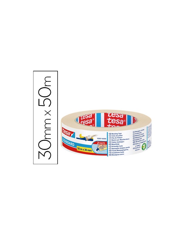 Cinta adhesiva tesa para pintor 50 m x 30 mm