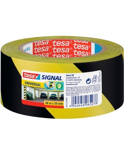Cinta adhesiva tesa de seguridad amarilla y negra polipropileno 66 m x 50 mm