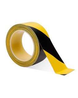 Cinta adhesiva tesa de seguridad amarilla y negra polipropileno 66 m x 50 mm