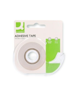 Cinta adhesiva q-connect doble cara 10 m x 12 mm en portarrollos