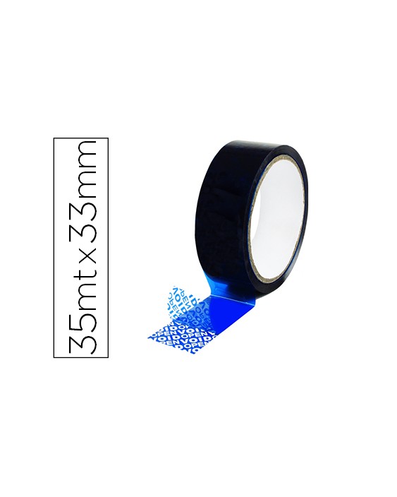 Cinta seguridad q-connect precinto postal azul 35 m x 33 mm