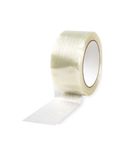 Cinta adhesiva q-connect monofilamentos transparente 50 m x 50 mm para embalaje