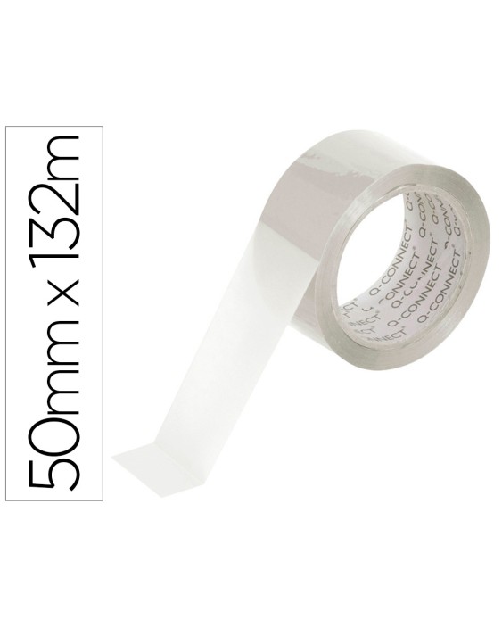 Cinta adhesiva q-connect polipropileno transparente 132 m x 50 mm para embalaje