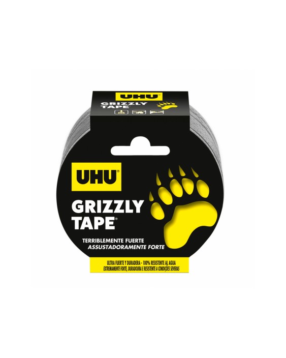 Cinta adhesiva uhu americana grizzly tape ultrafuerte color plata 10 m x 48 mm
