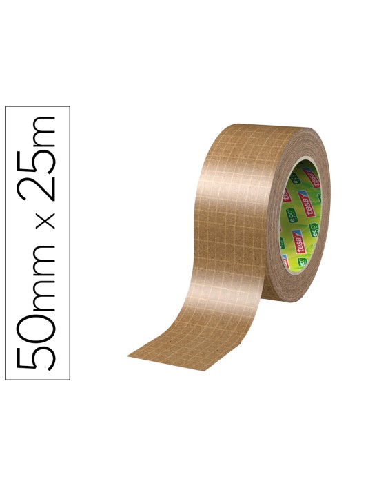 Cinta adhesiva tesa eco papel ultrafuerte color kraft 25 m x 50 mm para embalaje