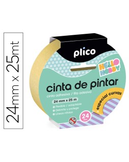 Cinta adhesiva plico para pintor especial curvas 25 m x 24 mm