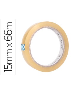 Cinta adhesiva q-connect transparente 66 m x 15 mm