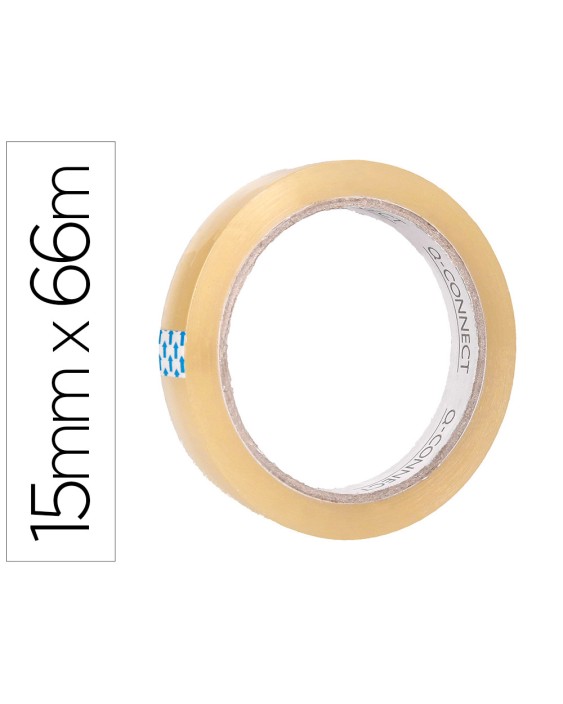 Cinta adhesiva q-connect transparente 66 m x 15 mm