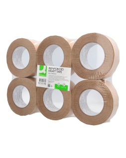 Cinta adhesiva q-connect kraft reforzado 50 m x 50 mm para embalaje