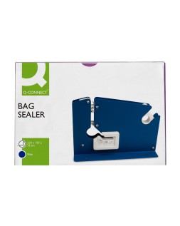 Maquina cierra bolsa q-connect metalica pintada color azul
