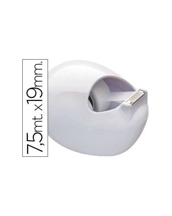 Portarrollo sobremesa scotch color blanco c-36 karim de 7,5 m x 19 mm incluye rollo de cinta adhesiva magic